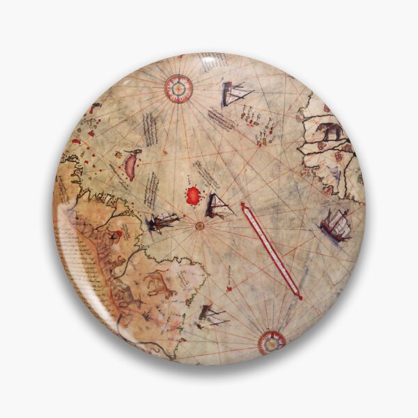 Item preview, Piri Reis world map (illustration) designed and sold by SolidEarthArt.