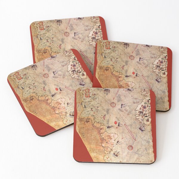 Item preview, Piri Reis world map (illustration) designed and sold by SolidEarthArt.