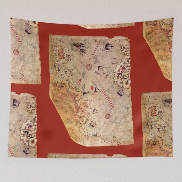 Item preview, Piri Reis world map (illustration) designed and sold by SolidEarthArt.