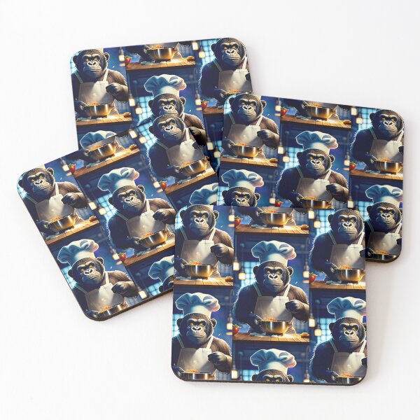 Item preview, a cool chef gorilla working in a kitchen designed and sold by Pelzi100.