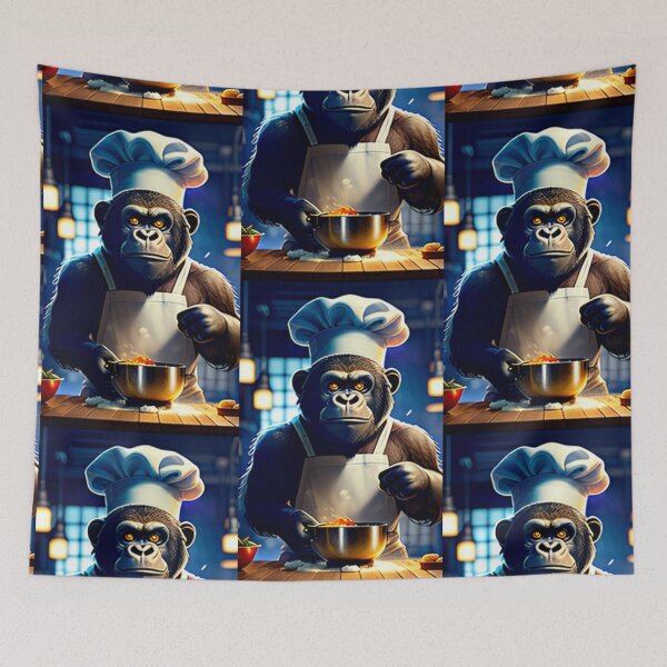 Item preview, a cool chef gorilla working in a kitchen designed and sold by Pelzi100.
