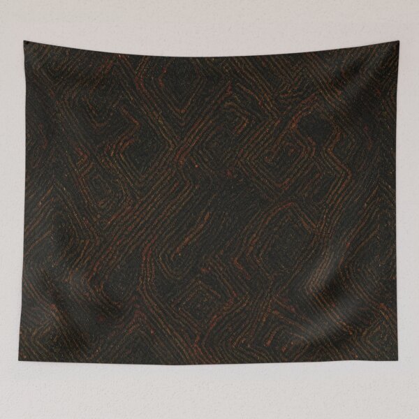 Item preview, Retro Abstract golden thread Pattern with dark background designed and sold by Md Rashid  Hasan.