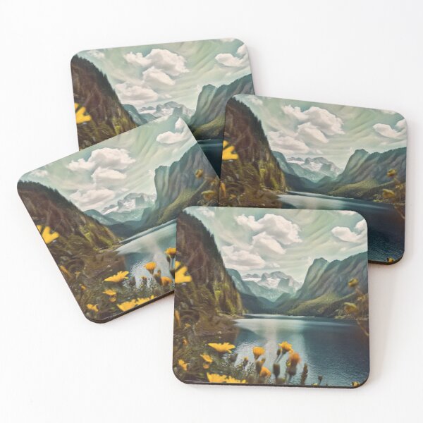 Item preview, Great Mountain and yellow flowers painting designed and sold by JapKo.