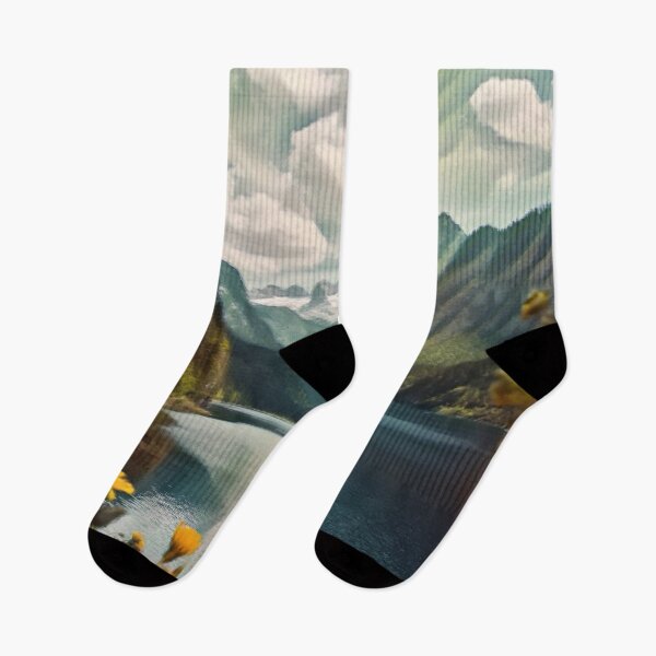 Item preview, Great Mountain and yellow flowers painting designed and sold by JapKo.