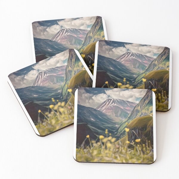 Item preview, Great Mountain and yellow flowers painting designed and sold by JapKo.