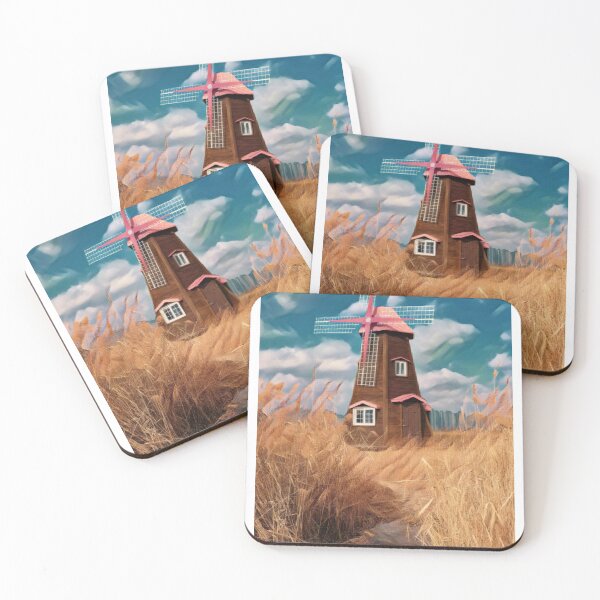 Item preview, Brown Windmill countryside painting designed and sold by JapKo.