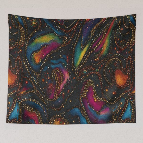 Item preview, Retro Abstract Multi Color Pattern with dark background designed and sold by Md Rashid  Hasan.