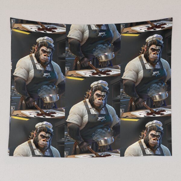 Item preview, a cool chef gorilla working in a kitchen designed and sold by Pelzi100.