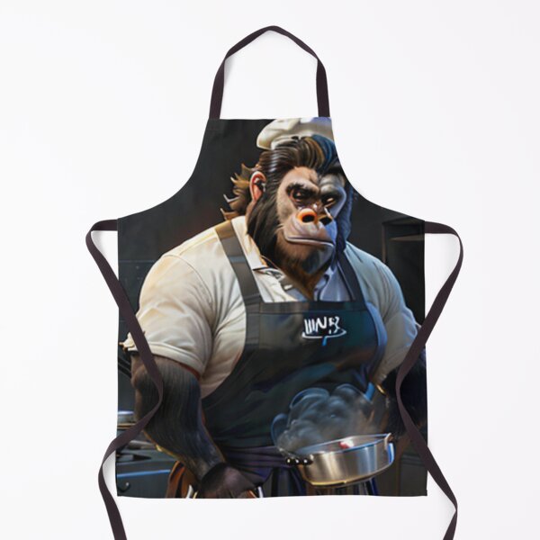 Item preview, a cool chef gorilla working in a kitchen designed and sold by Pelzi100.