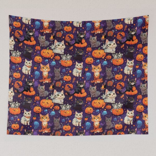Item preview, Whimsical Autumn Season Halloween Theme Cats 24 designed and sold by Rae-SunshineArt.