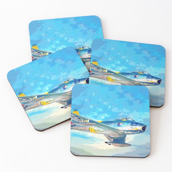 Item preview,  F-86 Sabre flying over the ocean watercolor designed and sold by Rodissimus1984.
