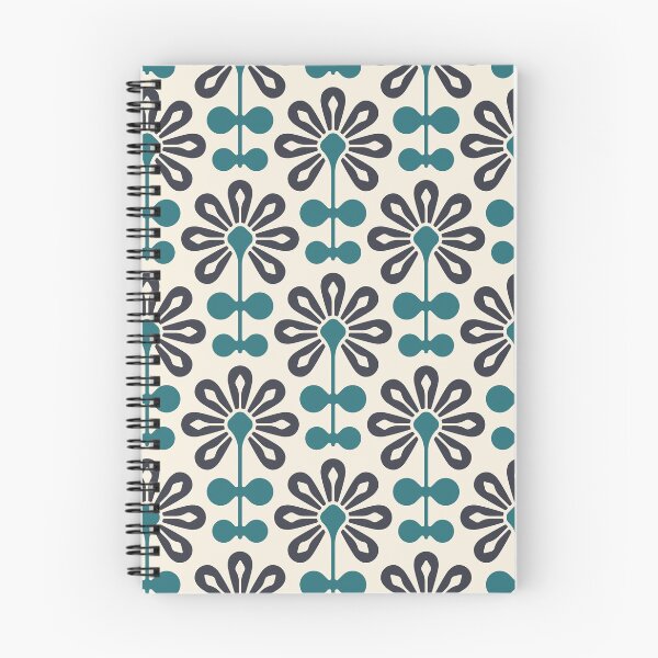 Item preview, KF 0115 F - Vintage Retro 70s Modern Daisy Geometric Floral Pattern In Green on Cream designed and sold by KhakiFinch.
