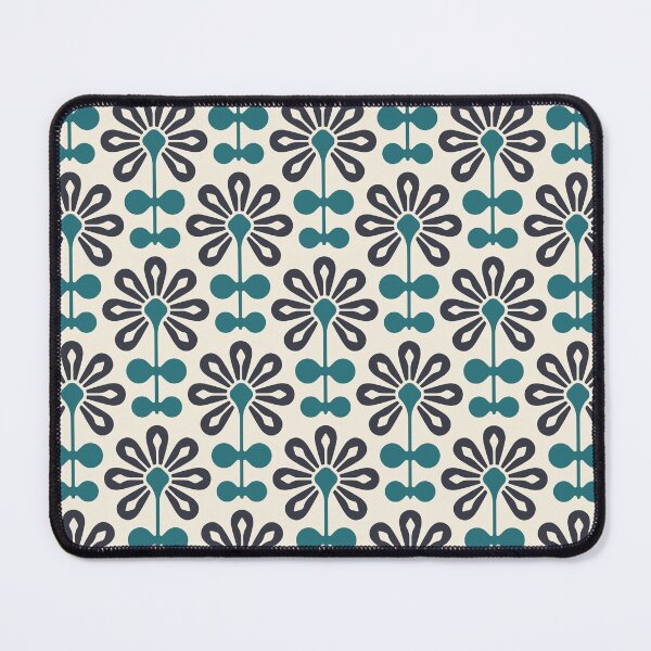 Item preview, KF 0115 F - Vintage Retro 70s Modern Daisy Geometric Floral Pattern In Green on Cream designed and sold by KhakiFinch.