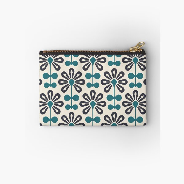 Item preview, KF 0115 F - Vintage Retro 70s Modern Daisy Geometric Floral Pattern In Green on Cream designed and sold by KhakiFinch.