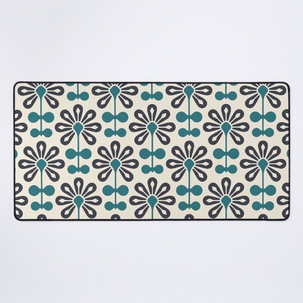 Item preview, KF 0115 F - Vintage Retro 70s Modern Daisy Geometric Floral Pattern In Green on Cream designed and sold by KhakiFinch.