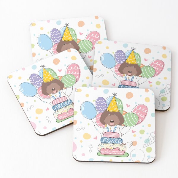 Item preview, Chocolate White Labradoodle Dog Birthday Party designed and sold by Lulupainting.