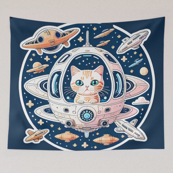 Item preview, Cat Abduction sticker designed and sold by Nathalia  Lodi.