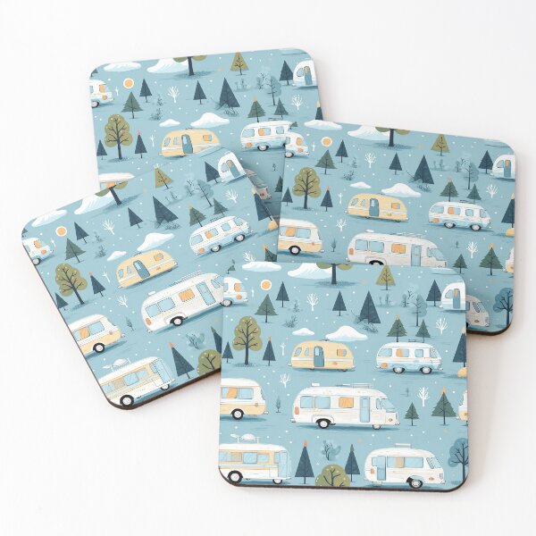 Item preview, #VanLife RV Camping in Winter Pattern designed and sold by FazStuffStore.