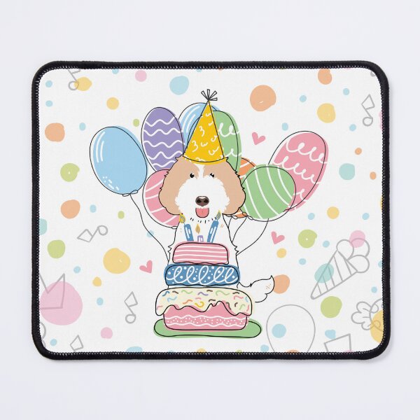 Item preview, Cream White Labradoodle Dog Birthday Party designed and sold by Lulupainting.