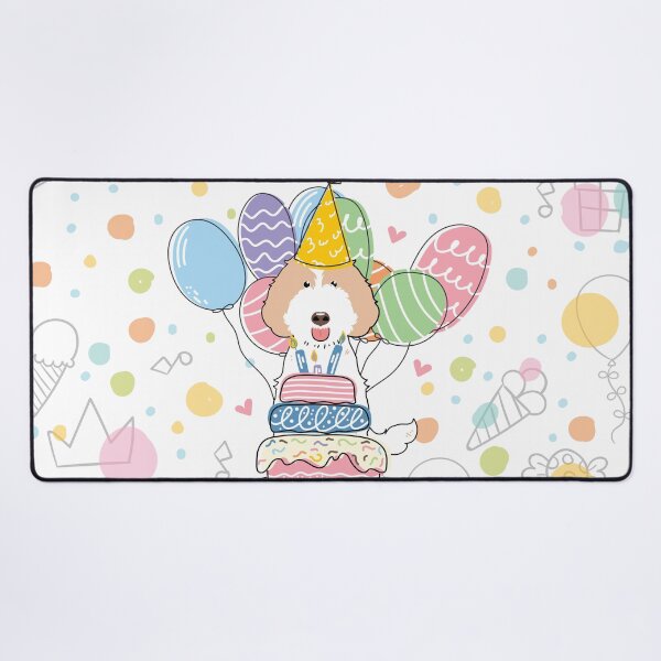 Item preview, Cream White Labradoodle Dog Birthday Party designed and sold by Lulupainting.