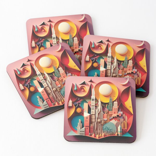 Item preview, FUTURISTIC CITY PAPER CUT STYLE designed and sold by artpapercuts.