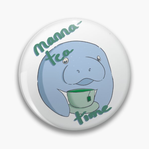 Item preview, manatee drinking tea pun designed and sold by cake-cat.