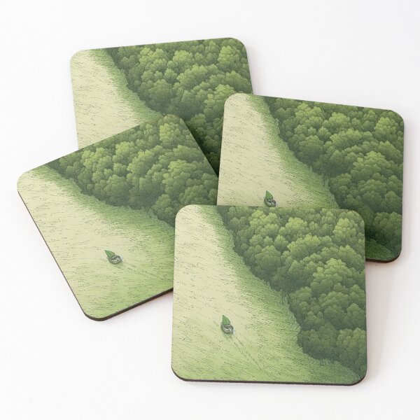 Item preview, Leaf on the Flow: Minimalist Boat on the Green River designed and sold by Piotrek0001.
