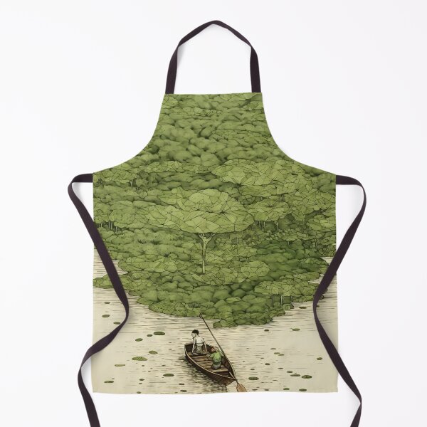 Item preview, Leaf on the Flow: Minimalist Boat on the Green River designed and sold by Piotrek0001.