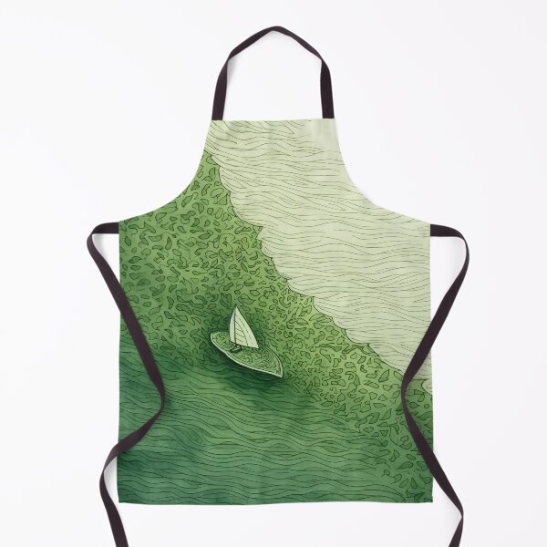 Item preview, Leaf on the Flow: Minimalist Boat on the Green River designed and sold by Piotrek0001.
