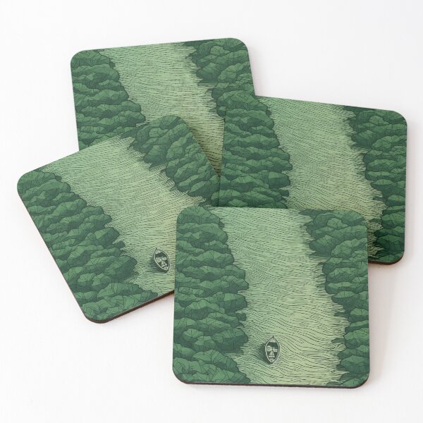 Item preview, Leaf on the Flow: Minimalist Boat on the Green River designed and sold by Piotrek0001.