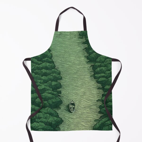 Item preview, Leaf on the Flow: Minimalist Boat on the Green River designed and sold by Piotrek0001.