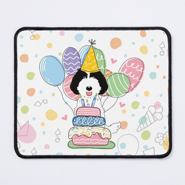 Item preview, Black White Labradoodle Dog Birthday Party designed and sold by Lulupainting.