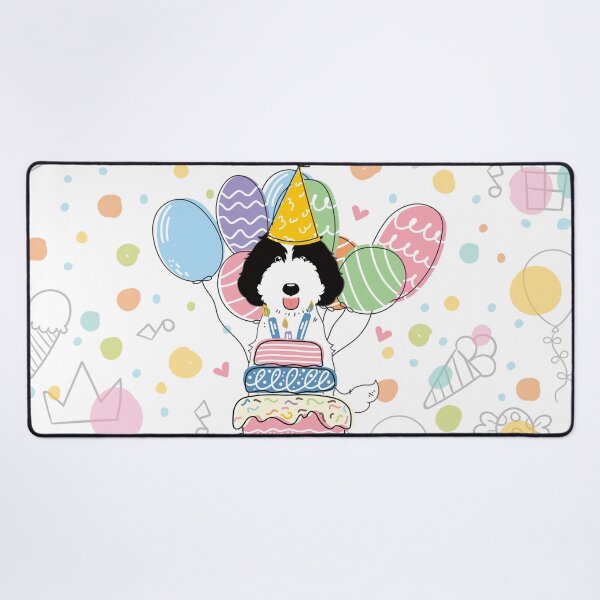 Item preview, Black White Labradoodle Dog Birthday Party designed and sold by Lulupainting.