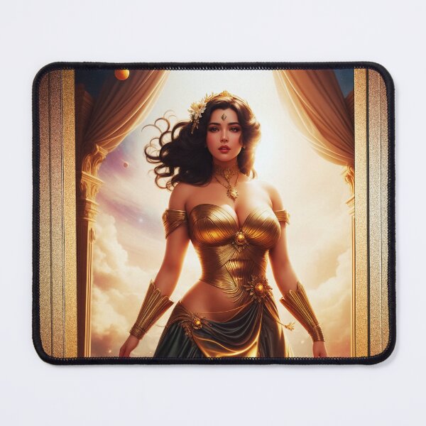 Item preview, Portrait Of Vilizania The Grecian Goddess Of Gold Graceful AI Concept Art Portrait by Xzendor7 designed and sold by Xzendor7 Digital Art Creations.