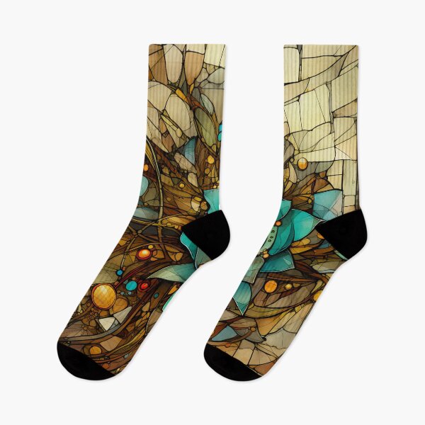 Item preview, Steampunk twisted Flowers on Broken Stained Glass designed and sold by BrandonArtWorld.