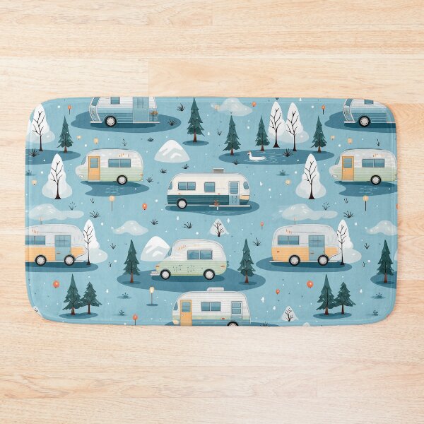 Item preview, RV Camper Vans Camping in Snowy Winter Forest, #VanLife designed and sold by FazStuffStore.