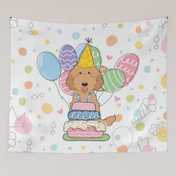 Item preview, Red Labradoodle Dog Birthday Party designed and sold by Lulupainting.