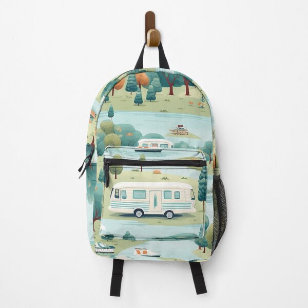 Item preview, Camper Vans Camping by a Beautiful River in the Fall. designed and sold by FazStuffStore.