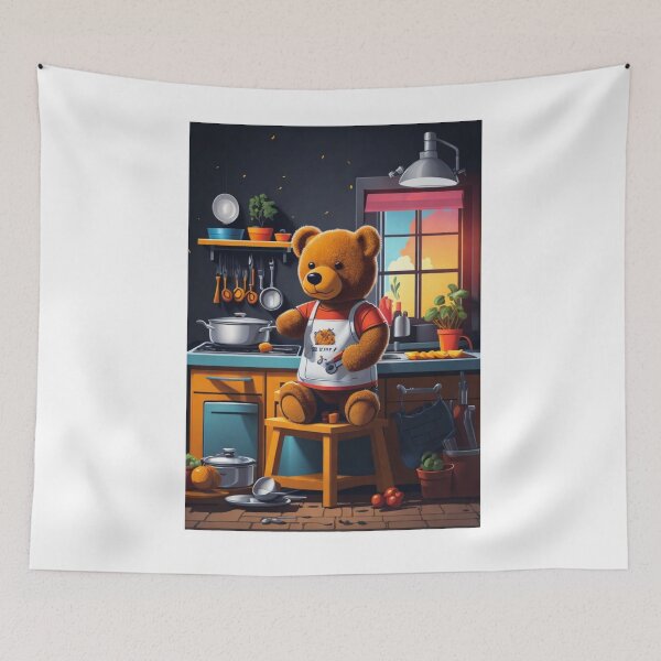 Item preview, Cute Teddy Bear in kitchen designed and sold by Majkel & Majkel.
