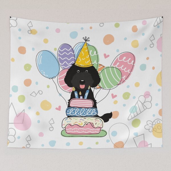 Item preview, Black Labradoodle Dog Birthday Party designed and sold by Lulupainting.