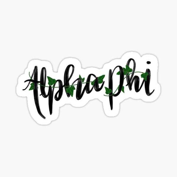 Alpha Phi Pink With White Border Letter Sticker 