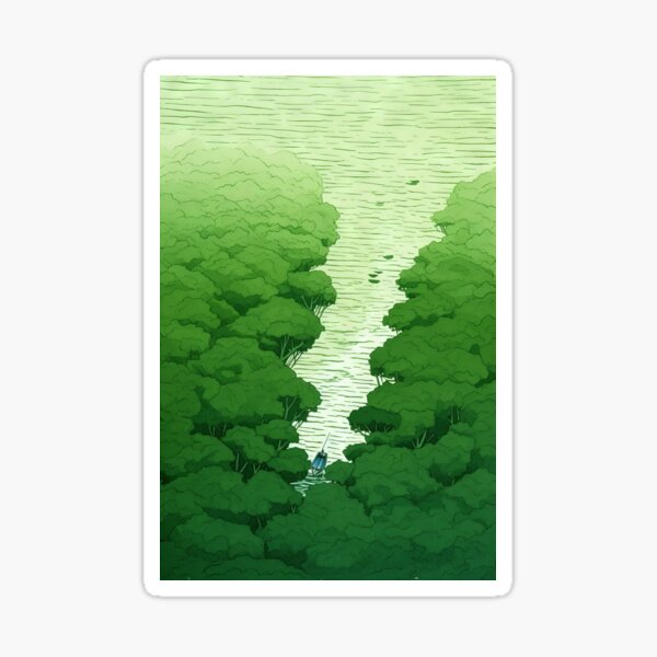 Item preview, Leaf on the Flow: Minimalist Boat on the Green River designed and sold by Peter's Big Shop.