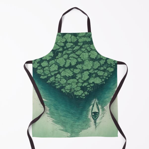 Item preview, Leaf on the Flow: Minimalist Boat on the Green River designed and sold by Piotrek0001.