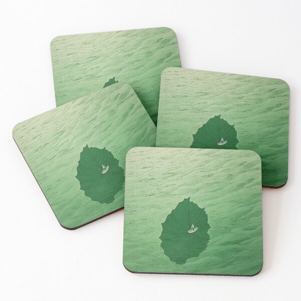 Item preview, Leaf on the Flow: Minimalist Boat on the Green River designed and sold by Piotrek0001.