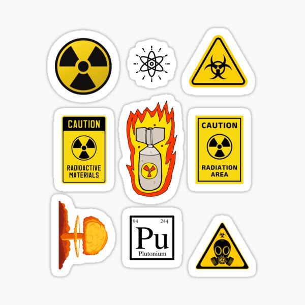 NUCLEAR ATOMIC BOMB HAZARD Sticker Pack Sticker