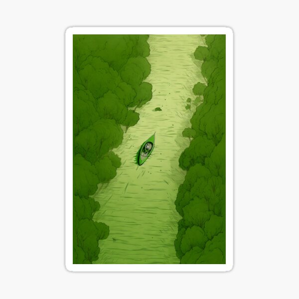 Item preview, Leaf on the Flow: Minimalist Boat on the Green River designed and sold by Peter's Big Shop.