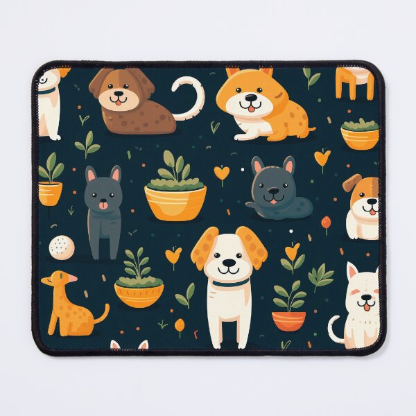 Item preview, Whimsical Dog Art Illustrations - Cheerful and Bright Patterns for Creative Wallpaper and Attractive Textile Designs" designed and sold by sippapas.