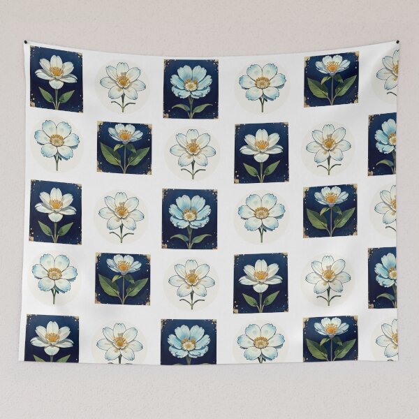 Item preview, White flower pattern  designed and sold by AJPaint.