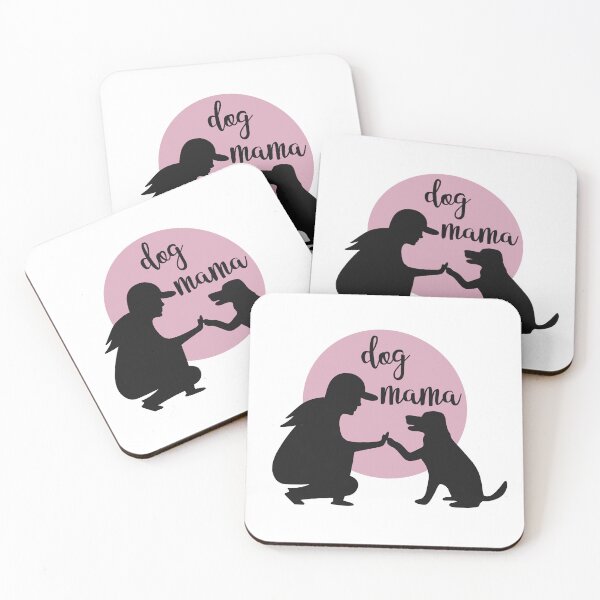 Item preview, Dog Mama - Dog Mom - Woman and Dog Touch Hands - Pink  designed and sold by GooseCafe.