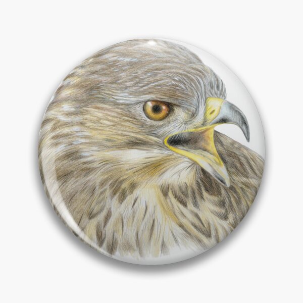Item preview, Buzzard Coloured Pencil Drawing (black) designed and sold by SandraWarmerdam.